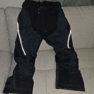Heavy Duty Black KLIM Motorcycle Pants with Reflective Stripes